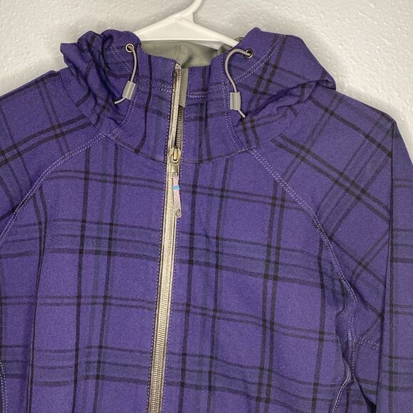 Columbia Dusk 2 Dawn Purple Omni Heat Jacket Plaid Full Zip Hooded Size Large - Picture 2 of 12